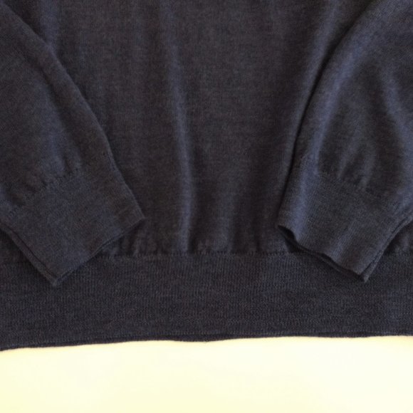 HARRISON DAVIS Sweater Men's XL Blue Fine Merino Wool 1/2 Zip Pullover Classic - Picture 5 of 8